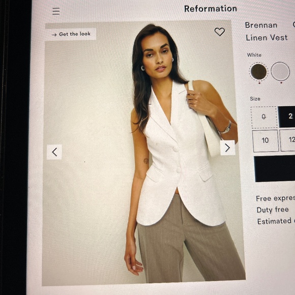 Reformation Brennan Linen Vest - Picture 2 of 2